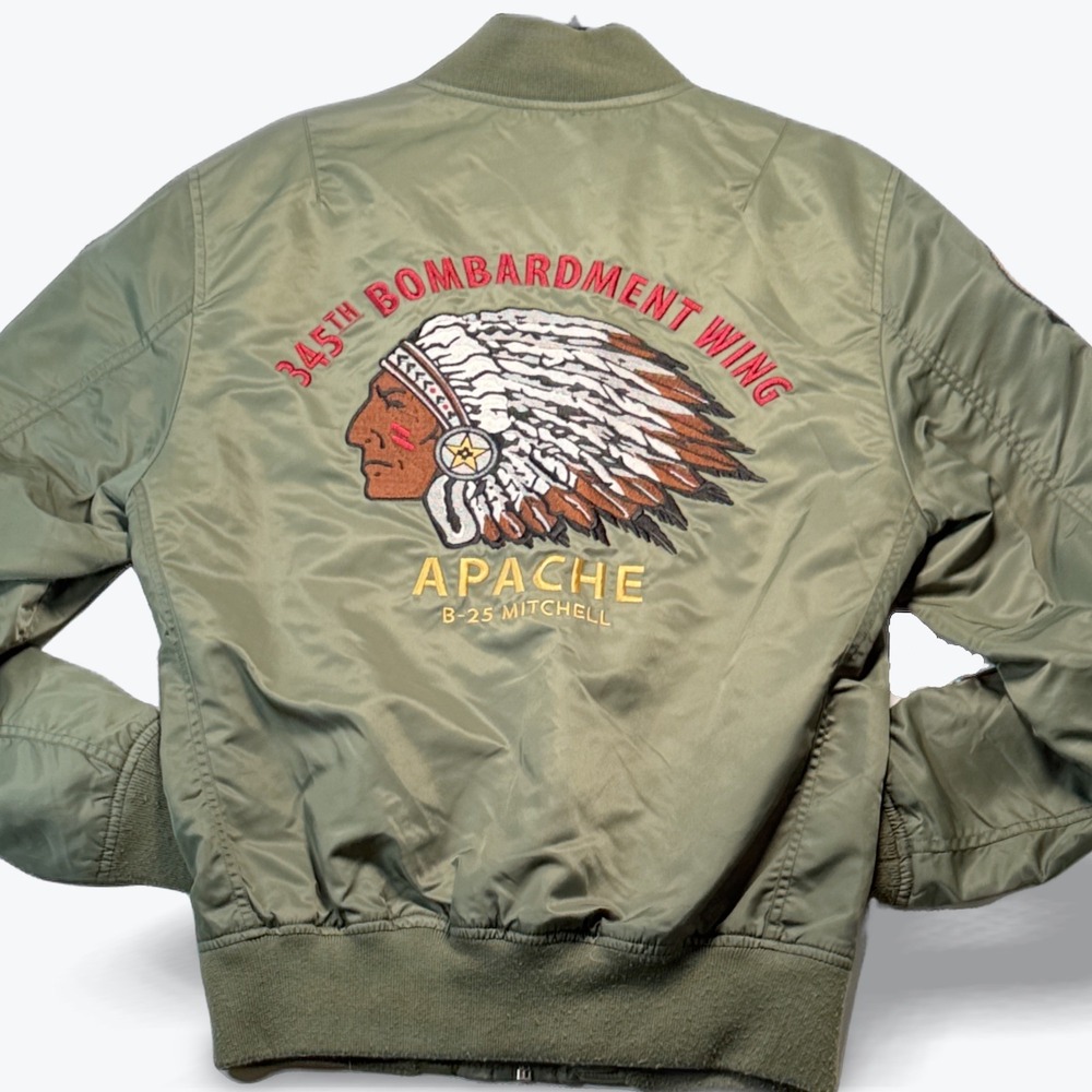 Schott NYC MA1 Flight Bomber Jacket Air Apaches B25 Mitchell Patches 501st Small